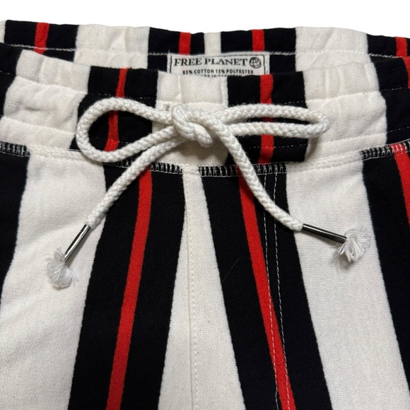 Free Planet Men's Striped Sweat Shorts Size Large - Picture 2 of 8